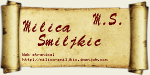 Milica Smiljkić vizit kartica